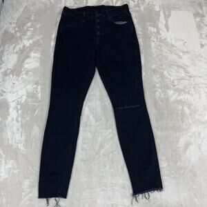 Mother Jeans‎ Womens 29 Blue Denim Pixie Ankle Fray Distressed Skinny Stretch
